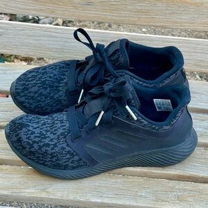 Adidas Edge Lux Black Patterned Athletic Sneakers Running Shoes Size 8